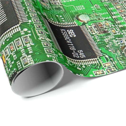 Individuelle Name-Schaltmuster - Grün Geeky Geschenkpapier (Rolleneckpunkt)