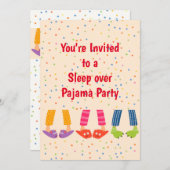 Individuelle Name Schlaf über Pajama Party Geburts Einladung (Vorne/Hinten)