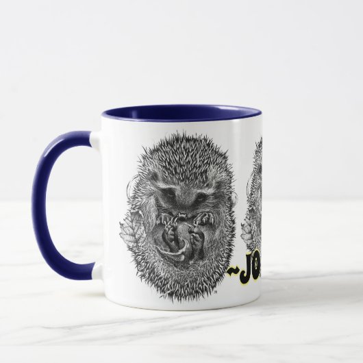Individuelle Name Schlafen Igel Combi Kaffee Tasse (Links)