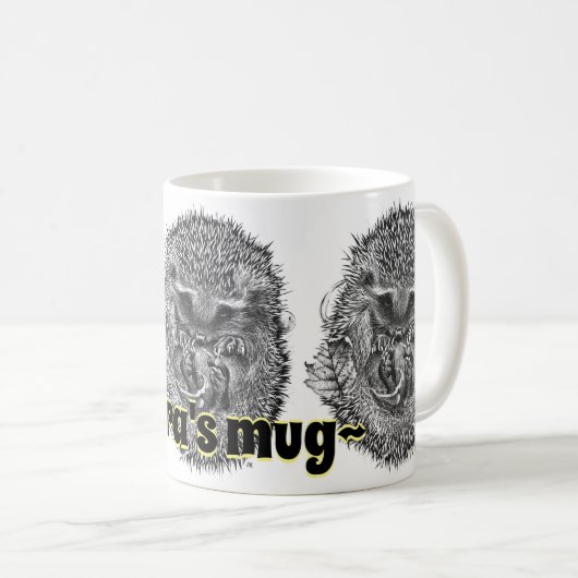 Individuelle Name schlafend Igel Kombi Kaffee Tass Kaffeetasse (VorderseiteRechts)
