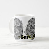 Individuelle Name schlafend Igel Kombi Kaffee Tass Kaffeetasse (Vorderseite Links)