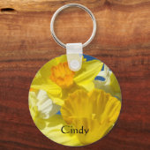 Individuelle Name Schlüsselanhänger Gelbe affodisc (Vorderseite)