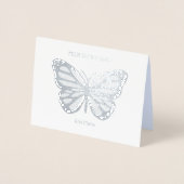 Individuelle Name Schmetterling Geburtstag Cumplea Folienkarte (Vorderseite)