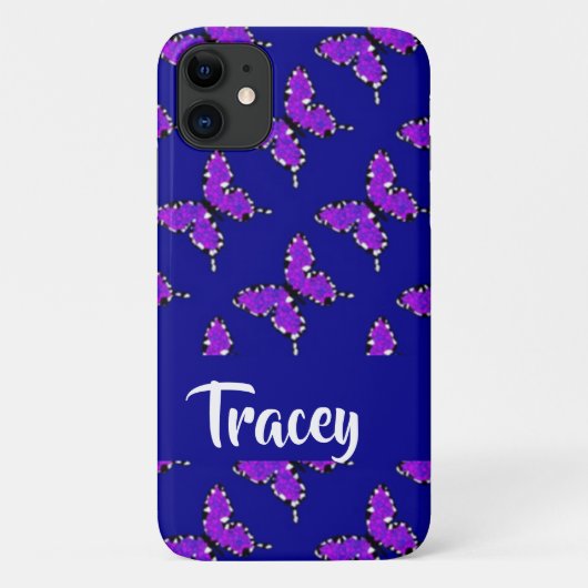 Individuelle Name-Schmetterlinge Case-Mate iPhone Hülle (Rückseite)