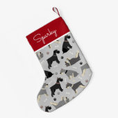 Individuelle Name Schnauzer Paws and Bones Kleiner Weihnachtsstrumpf (Rückseite (Hängend))