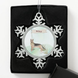 Individuelle Name Schneeflocken Zinn-Ornament