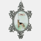 Individuelle Name Schneeflocken Zinn-Ornament (Links)