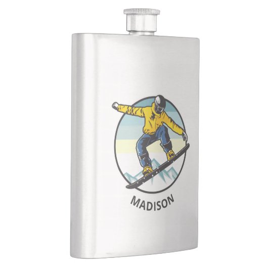 Individuelle Name-SCHNOWBOARD Flachmann (Rechts)