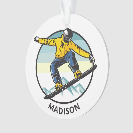 Individuelle Name-SCHNOWBOARD Ornament (Vorderseite)
