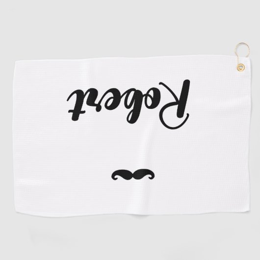 Individuelle Name-Schnurrbart Golfhandtuch (Horizontal)