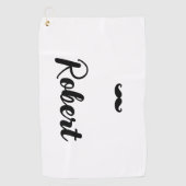 Individuelle Name-Schnurrbart Golfhandtuch (Vorderseite)