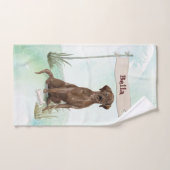 Individuelle Name Schokolade Labrador Haustier Hun Badhandtuch Set (Handtuch)