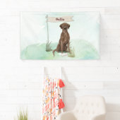 Individuelle Name Schokolade Labrador Haustier Hun Banner (Insitu)