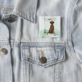 Individuelle Name Schokolade Labrador Haustier Hun Button (Beispiel)