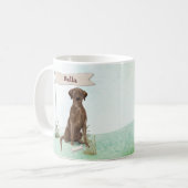 Individuelle Name Schokolade Labrador Haustier Hun Kaffeetasse (Vorderseite Links)