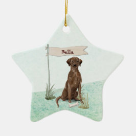 Individuelle Name Schokolade Labrador Haustier Hun Keramik Ornament