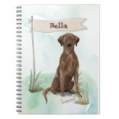 Individuelle Name Schokolade Labrador Haustier Hun Notizblock (Vorderseite)