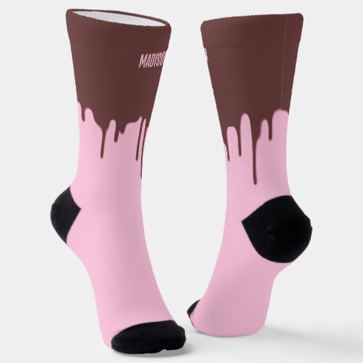 Individuelle Name Schokolade Tropfen Socken (Gewinkelt)