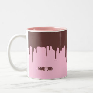 Individuelle Name Schokolade Tropfen Zweifarbige Tasse