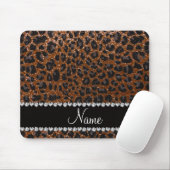 Individuelle Name Schokoladenbraun Glitzer Leopard Mousepad (Mit Mouse)