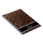 Individuelle Name Schokoladenbraun Glitzer Leopard Notizblock (Rechte Seite)