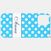 individuelle Name, schöne blaue Polka-Punkte Case-Mate iPhone Hülle (Hinten (horizontal))