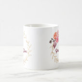 Individuelle Name Schöne Elegante Blumenmotive Kaffeetasse (Mittel)
