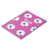 Individuelle Name Schönes Blume-Rosa-Design Notebo Notizblock (Linke Seite)