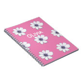 Individuelle Name Schönes Blume-Rosa-Design Notebo Notizblock (Rechte Seite)