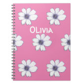 Individuelle Name Schönes Blume-Rosa-Design Notebo Notizblock (Vorderseite)