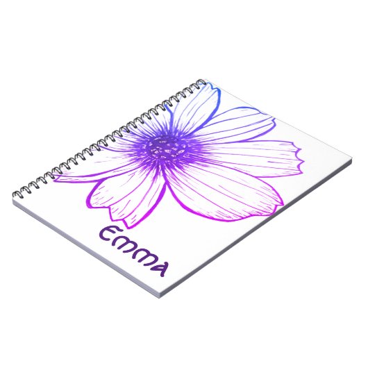 Individuelle Name Schönes Design Notebook für Blum Notizblock (Linke Seite)