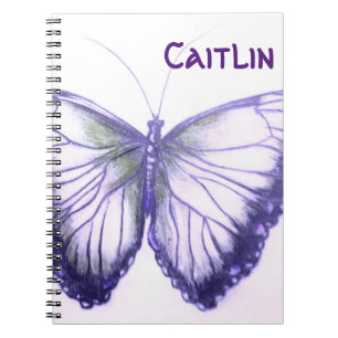 Individuelle Name Schönes SchmetterlingsNotebook Notizblock