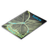 Individuelle Name Schönes SchmetterlingsNotebook Notizblock (Linke Seite)