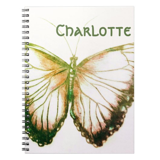 Individuelle Name Schönes SchmetterlingsNotebook Notizblock (Vorderseite)