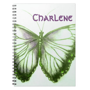 Individuelle Name Schönes SchmetterlingsNotebook Notizblock