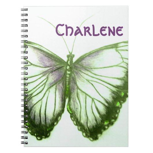 Individuelle Name Schönes SchmetterlingsNotebook Notizblock (Vorderseite)
