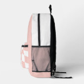 Individuelle Name School Backpacks - Pink Checked Bedruckter Rucksack (Rechts)