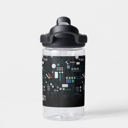 Individuelle Name School of Computer Circuit Board Trinkflasche (Rückseite)