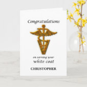 Individuelle Name School Veterinary White Coat Zer Karte (Gelbe Blume)