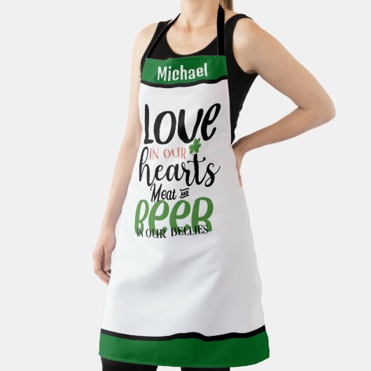 Individuelle Name-Schürze - Funny Meat & Irish Bie Schürze (InSitu)