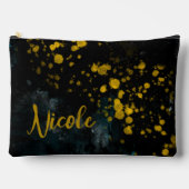 Individuelle Name Schwarz Gelb Wasserfarben Flüssi Zubehörtasche (Vorderseite)