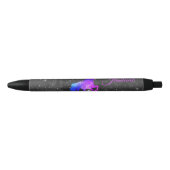 Individuelle Name Schwarz/Lila Galaxy Einhorn Pen Kugelschreiber (Vorderseite)