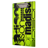 Individuelle Name; Schwarz & Neon Chartreuse Gelb Klemmbrett (Links)