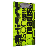 Individuelle Name; Schwarz & Neon Chartreuse Gelb Klemmbrett (Rechts)