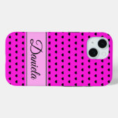 Individuelle Name Schwarz/Rosa Case-Mate iPhone Hülle (Rückseite (Horizontal))