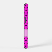 Individuelle Name Schwarz/Rosa iPhone 15 Hülle (Rechte Seite)
