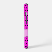 Individuelle Name Schwarz/Rosa iPhone 15 Hülle (Linke Seite)