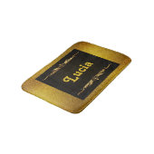 Individuelle Name, schwarz und goldfarben Badematte (Schrägansicht)