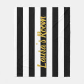 Individuelle Name schwarz und weiß gestreift Fleecedecke (Vorderseite)