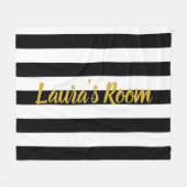 Individuelle Name schwarz und weiß gestreift Fleecedecke (Vorderseite (Horizontal))